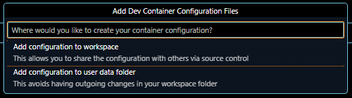 Add Dev Container To Workspace