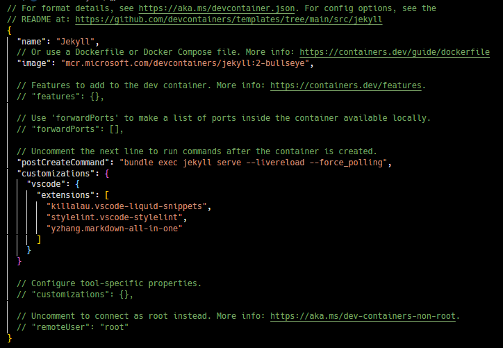 Dev Containers Configuration File