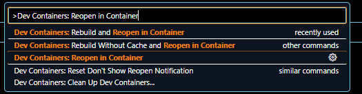 Reopen in Container